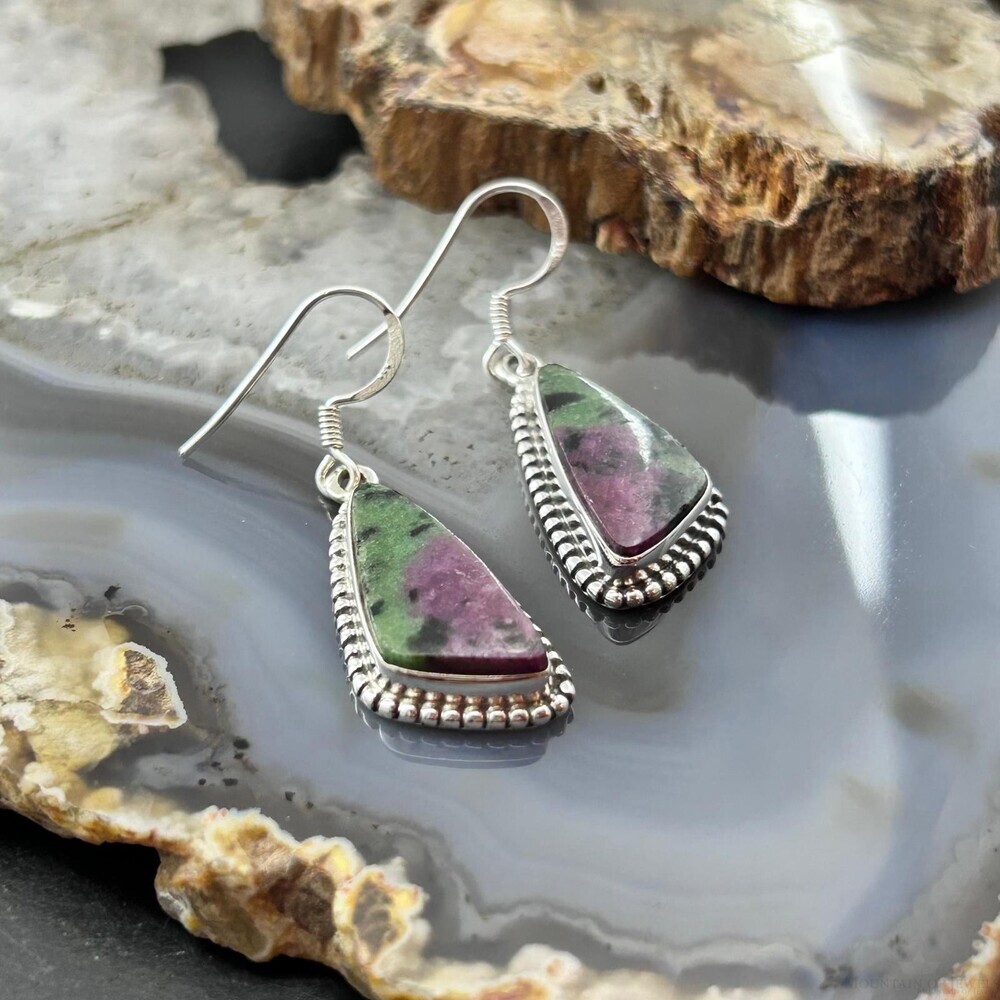 Sterling Southwestern Style Triangular Ruby Zoisi… - image 4